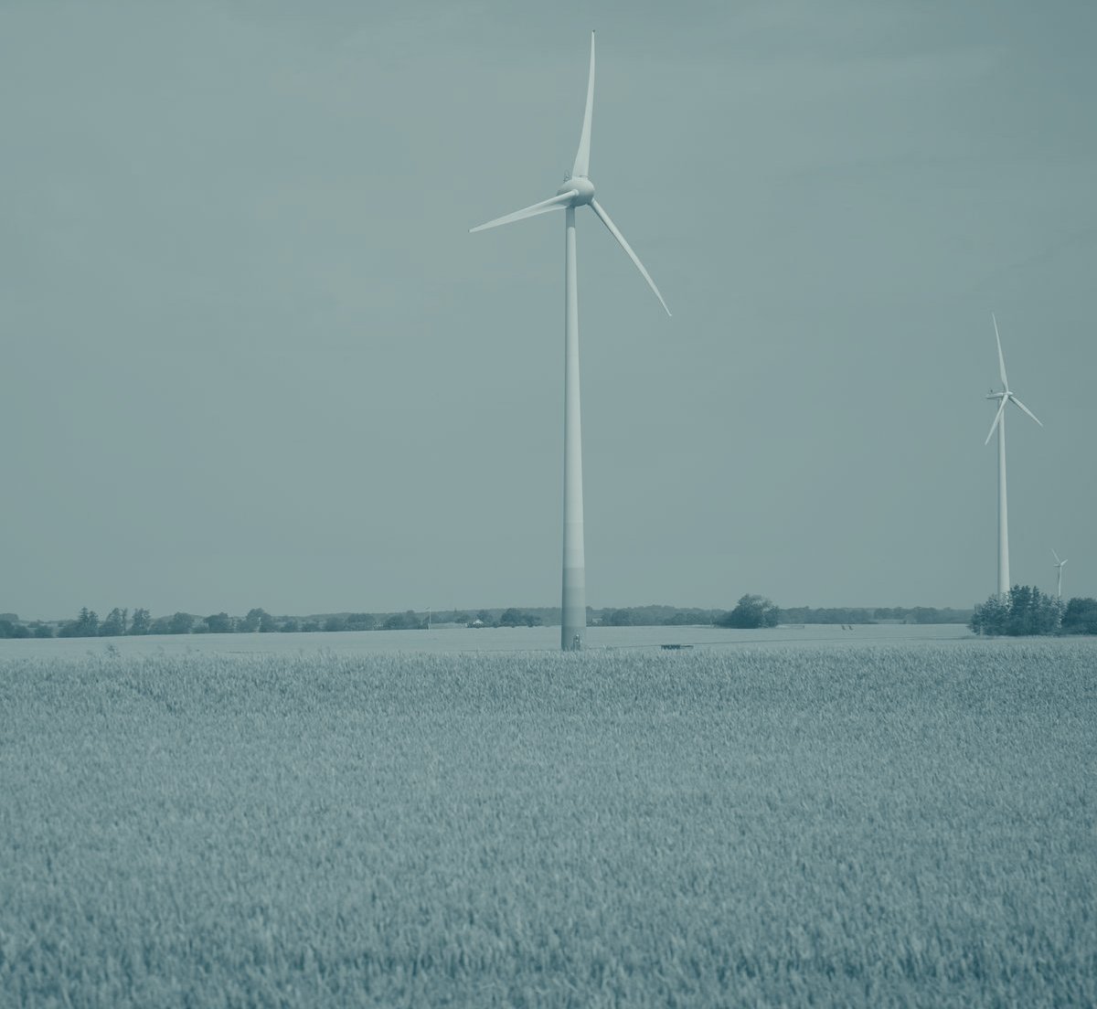 Wind turbines in rolling countryside